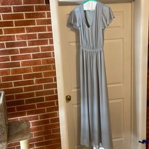 Show Me Your MuMu Steel Blue maxi bridesmaid dress